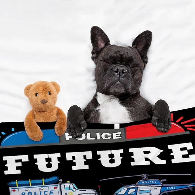 Police Car Blanket for Boys Kids Police Car Lovers Soft Plush Warm Cartoon Car Blanket for Couch Bed Sofa Decor Birthday Police Blanket Police Gifts 30"x40"-XS