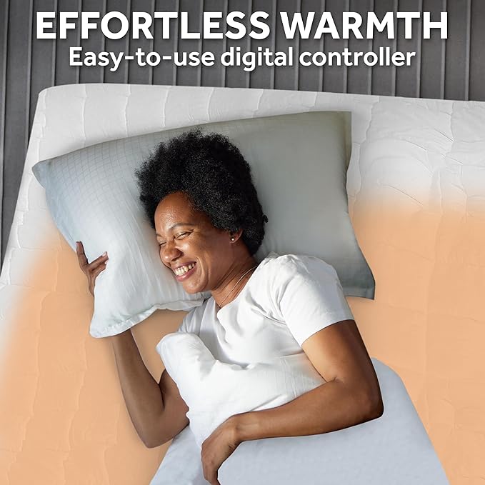 Sunbeam Premium Quilted Electric Heated Mattress Pad Twin 39" x 75" - 12 Heat Settings, 12-Hour Selectable Auto Shut-Off, Fast Heating, Warming Bed, Machine Washable, Extra-Soft Warm Cozy