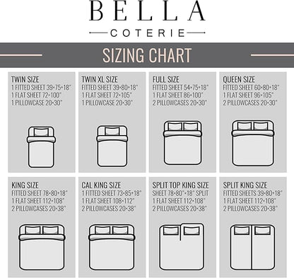 Bella Coterie Luxury Bamboo Viscose Split King Size Sheet Set | 2 Fitted Sheets for Sleep Number & Adjustable Beds | 100% Organically Grown | Cooling & Ultra Soft | 18” Deep Pocket [Olive]