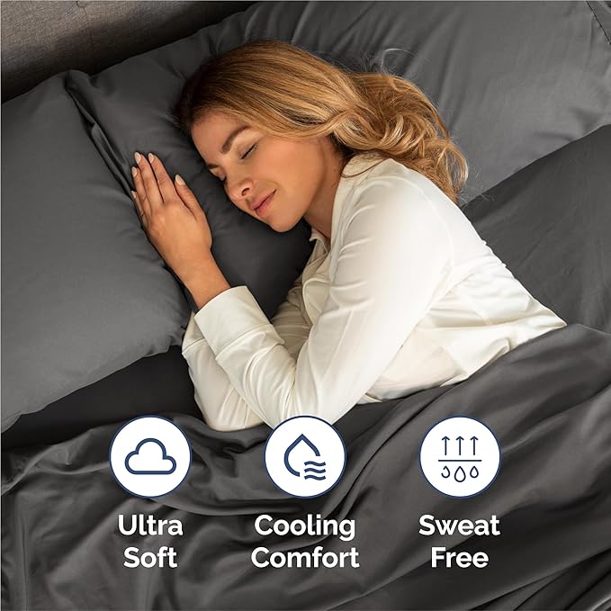 King 6 Piece Sheet Set - Comfy Breathable & Cooling - Ultra Soft Hotel Luxury Bedding Set w/ 8-16 Inch Deep Pockets - 1 Flat & 1 Fitted Sheet & 4 Pillowcases - Wrinkle Free and Easy Care - Charcoal