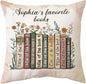 Hyturtle Personalized Book's Title Pillow (Insert Included) Gifts for Book Lovers, Reading Club Librarian Books Themed Gifts for Girls Women on Birthday, Custom Name Couch Cushion Decor Throw Pillow