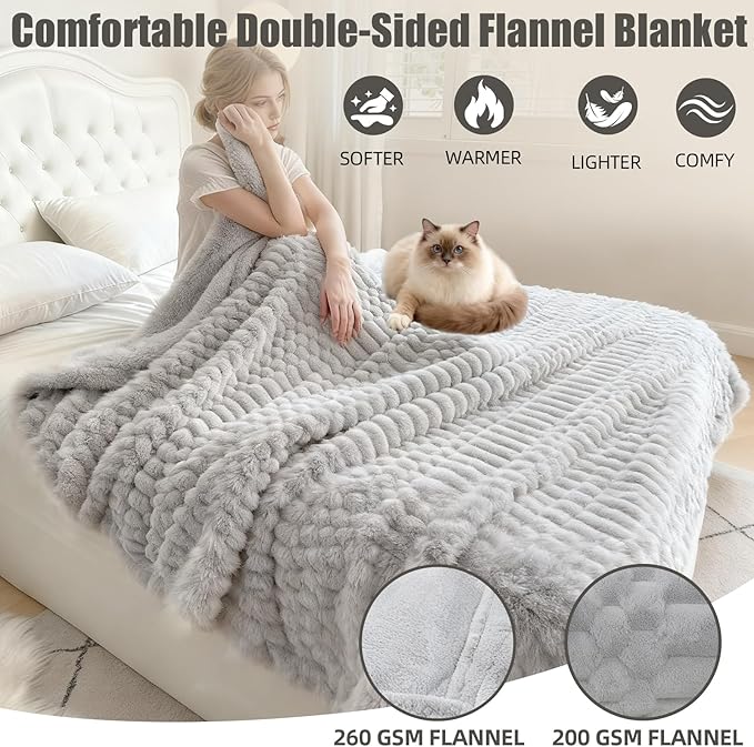 Heated Blanket King Size, 90“x100 Electric Blanket Heating with Dual Controllers, Fast Heating with 12 Heat Levels & 12 Hours Auto Off, with ETL & FCC for Bed(Light Gray)