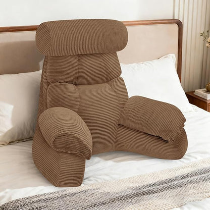 FXXUDVNIIN Back Pillow for Bed Sitting Up: Reading Pillow with 9.4" Height Armrest-Bed Pillow for Sitting up & TV Pillows for, Play Games, Working & Relaxing, Comfort Support for TV/Reading