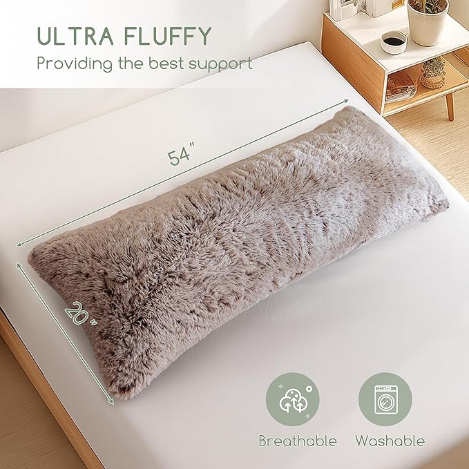 HIGOGOGO Body Pillow for Adults Extra Long Full Body Pillow with Removable Cover and Memory Foam Filling, for Side Sleepers and Pregnancy, Soft Support Pillow, Machine Washable (20x54 Inch)