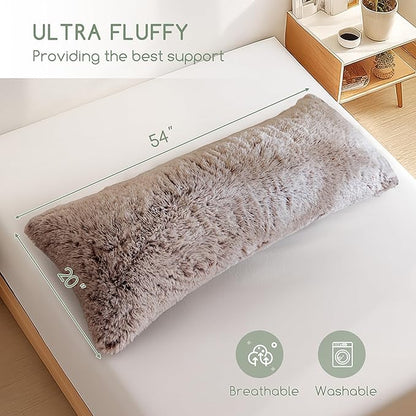 HIGOGOGO Body Pillow for Adults Extra Long Full Body Pillow with Removable Cover and Memory Foam Filling, for Side Sleepers and Pregnancy, Soft Support Pillow, Machine Washable (20x54 Inch)