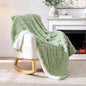 Heated Throw Blanket 50"x60" - 9-Level Fast Heating & 1-10H Timer, Fluffy Plush Blanket with Snap Buttons for Secure Fit, Soft Cozy Gift for Women/Men, for Couch, Bed & Office, Green