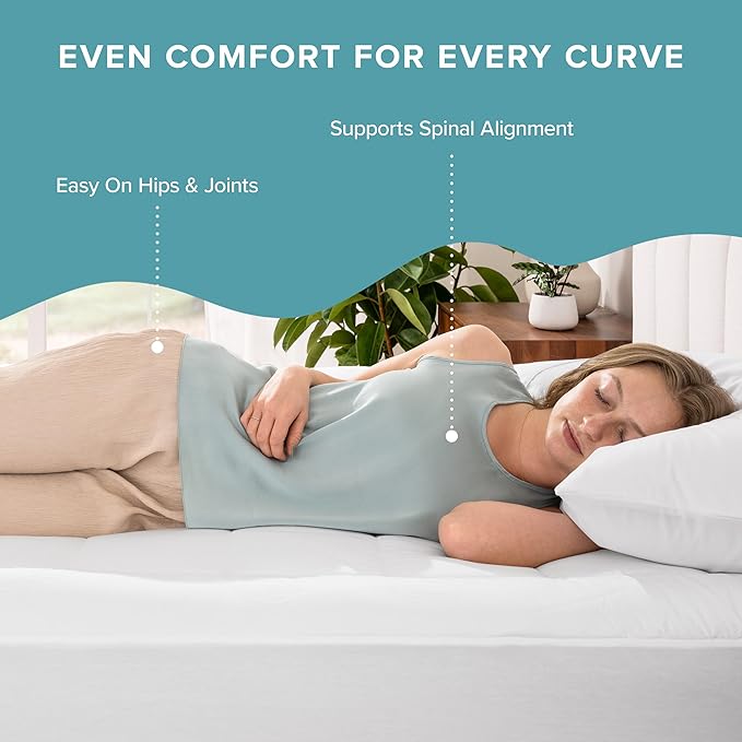 Bare Home King Mattress Topper Cotton Top - Plush Topper for Mattress - Fitted Mattress Cover - Cooling Breathable Air Flow - 8" to 21" Deep Pocket - Soft Mattress Pad (King, White)