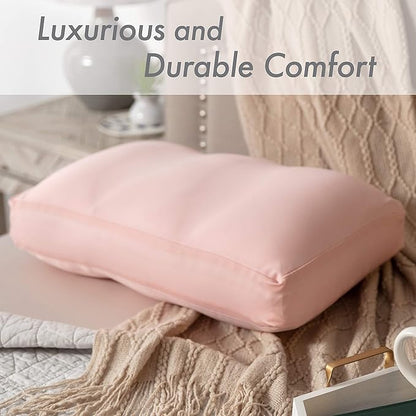 Cover Only for Premium Microbead Bed Pillow, X-Large Extra Smooth - Ultra Comfortable Sleep with Silk Like Anti Aging Cover 85% Spandex/ 15% Nylon Breathable, Cooling Cream Peach