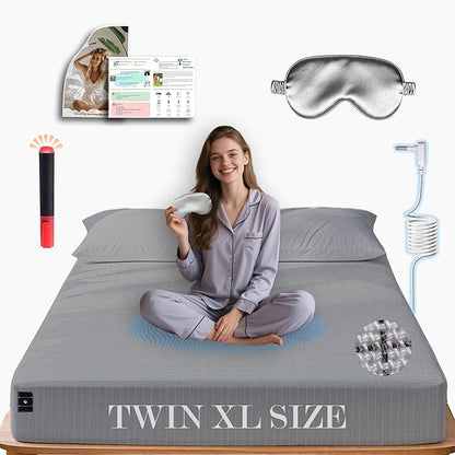 Ali King Grounding Sheets - Twin XL Size, Soft Cotton with Silver Fiber, 15'' Deep Pocket Earth Grounding Fitted Bed Sheets for Improved Sleep (Light Gray, Twin XL 39''*80''*15'')