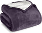 Bare Home Sherpa Fleece Blanket - Full/Queen Size - Blanket for Bed, Sofa, and Couch - Warm & Lightweight - Fluffy & Soft - Reversible (Full/Queen, Eggplant)