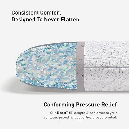 Bedgear Storm Performance Pillow – 0.0 - Cooling Bed Pillow for Hot Sleepers - Medium Firmness Pillow for All Sleep Positions, Washable & Removable Cover - 20" W x 26" L x 4.75" H