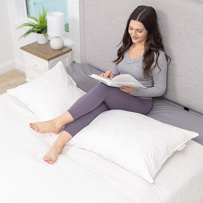 White Goose Feather and Down Body Pillow – Pillows Size 20 Inches x 72 Inches
