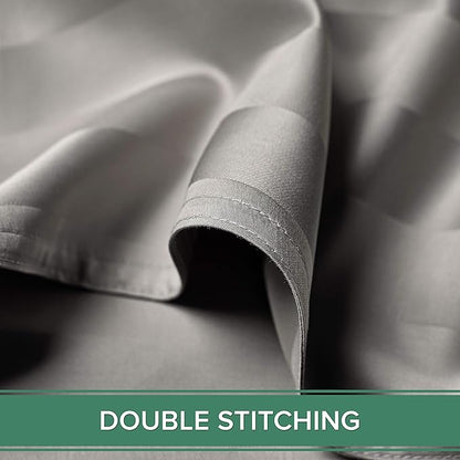 Pure Bamboo Queen Sheets, Genuine 100% Organic Viscose Derived from Bamboo Bed Sheet Set, Luxuriously Soft & Cooling, Double Stitching, 2 Year Quality Promise (Queen, Jacquard Silver)
