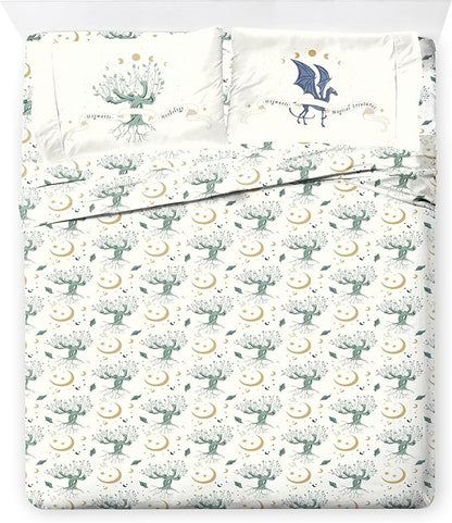 Jay Franco Kids Comforter Set Includes Sheets and Pillow Covers - Soft and Cozy Bed Set for Stylish Room Decor, Official Licensed Product, Green - Harry Potter, 7 Piece Full