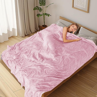 Electric Heated Blanket Full Size 72×84, Breathable & Luxurious Flannel,Soft Warm Gift with Over-Heat Protection,4 Heating Levels & 10 H Auto Shut Off, Machine Washable, Light Pink