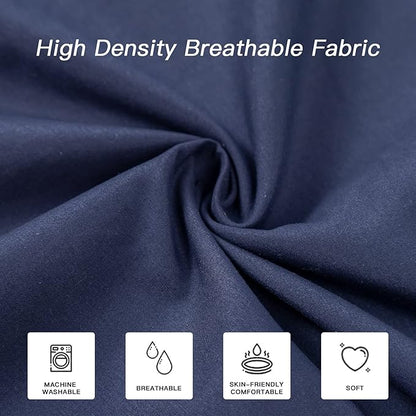DOWNCOOL Luxury Full Body Pillow Insert with Fiber Cover - Ultra Soft Body Pillow for Sleeping - Breathable Long Bed Pillow Insert, 20"x54"(Blue, with Cover)