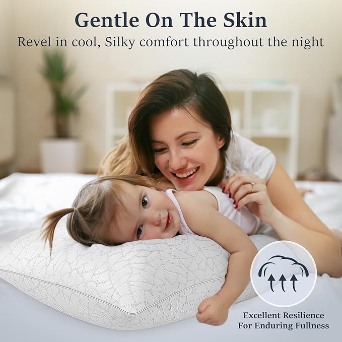 COZSINOOR Standard Size Cooling Bed Pillows - Breathable Premium Down Alternative Pillows Set of 2 for Side, Back, and Stomach Sleepers Hotel Quality Fluffy Soft Microfiber Fill Skin-Friendly