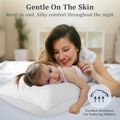 COZSINOOR Standard Size Cooling Bed Pillows - Breathable Premium Down Alternative Pillows Set of 2 for Side, Back, and Stomach Sleepers Hotel Quality Fluffy Soft Microfiber Fill Skin-Friendly