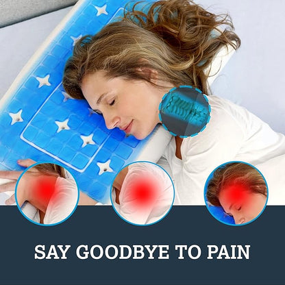 Technogel Anatomic Cooling Gel Pillow – Dual-Height Cervical Spine Support, Memory Foam Base, Pillow for Neck Pain Relief, Washable Cover, Side & Back Sleepers King Size