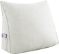 Johnear Triangular Headboard Pillow Daybed Wedge Pillow Cotton Linen Large Bolster Reading Back Rest Pillow for Sofa Bed Support Bolster Upholstered Backrest Positioning Lumbar Cushion （Ivory, Small）