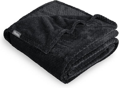 Bare Home Textured Fleece Blanket - Twin/Twin Extra Long - Ultra-Soft Lightweight for Bed, Sofa, and Couch - Luxury Microplush - Cozy Warm Blanket (Twin/Twin XL, Chevron Black)