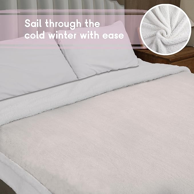 Heated Blanket Electric Blanket Full Size 72''x84'', Soft Flannel Heating Blanket with 1-10 Hour Auto Off - 6 Heat Settings - Machine Washable - White