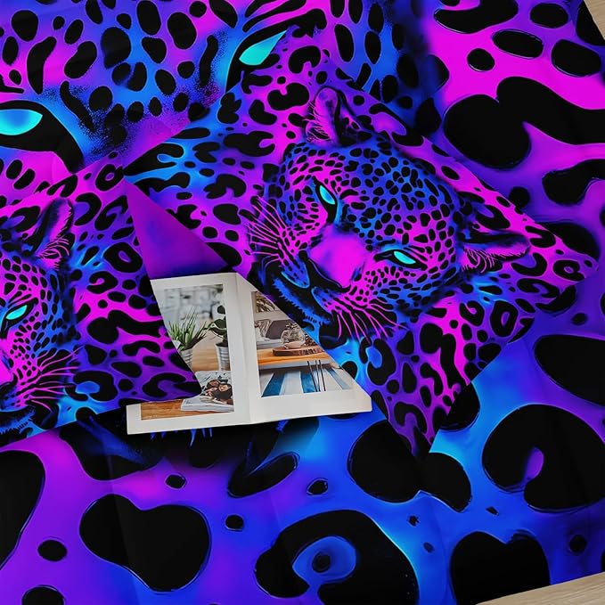 Leopard Print Comforter Set for Full Size Bed，Cheetah Print Bedding Set Full，with 1 Comforter with 2 Pillow Case