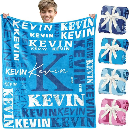 Personalized Blankets for Teen Girls Boys - Printed in USA, Custom Blanket with Kids Names, Ultra-Soft Flannel Monogrammed Baby Throws Blankets, Customized Christmas Brithday Gifts for Adults