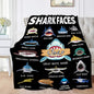 Custom Shark Faces Blankets Gifts for Birthday Son Daughter Brother Friends On Bed Sofa,Personalized Premium Flannel Blankets for Christmas Thanksgiving, All Season Use 50''x 60'' -M