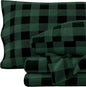 Bare Home Flannel Sheet Set Prints, 100% Cotton, Velvety Soft Heavyweight - Double Brushed Flannel - Deep Pocket (Full, Buffalo Plaid - Forest Green/Black)