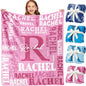 Personalized Blankets for Teen Girls Boys - Printed in USA, Custom Blanket with Kids Names, Ultra-Soft Flannel Monogrammed Baby Throws Blankets, Customized Christmas Brithday Gifts for Adults