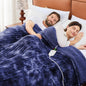 greenoak Heated Electric Blanket Throw, Faux Fur Sherpa Heating Blanket for Sofa Bed, Warm Winter Gifts for Dad/Grandma, Heater Lap Blankets 5-Position Timer &10 Heating Levels 72''*84" Cobalt