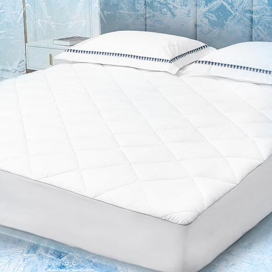 Sunflower Cooling Quilted Twin XL Mattress Protector, Mattress Pad Twinxl Chill Soft, College Dorm Twinxl Mattress Cover, 18-22" Extra Deep Pocket Thin Version, Machine Washable Durable