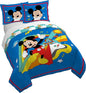 Jay Franco Duvet Cover Set – 3 Piece Comforter Cover and Sham Set, Super Soft Cozy Kids Bedding (Insert Not Included) Blue - Mickey Mouse, Queen
