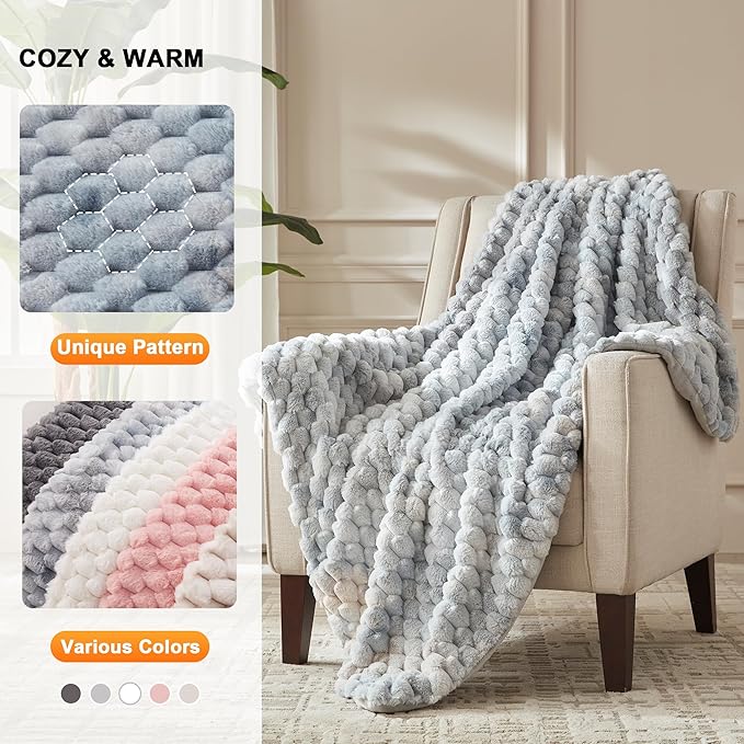 Heated Throw Blanket - Fast Heating 3D Jacquard Electric Heated Blanket, Cozy Heating Blanket with 6 Heating Settings & 4 Hours Auto-Off, Machine Washable, 50"x60", Tie-Dye Blue