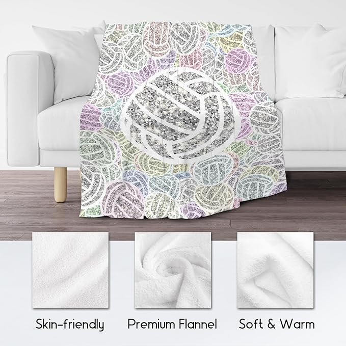Volleyball Gifts, Volleyball Blanket for Teen Girls, Team Gift for Sport Lovers, Soft Plush Girls Throw Blankets Party Decorations for Sofa Bed, 50"x60"