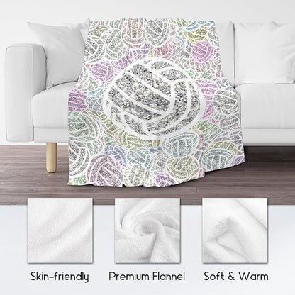 Volleyball Gifts, Volleyball Blanket for Teen Girls, Team Gift for Sport Lovers, Soft Plush Girls Throw Blankets Party Decorations for Bed Living Room, 60"x80"