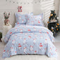 JSD Blue Snowman Kids Comforter Set Full Size, 3 PC Christmas Winter Printed Microfiber Bedding Set for Boys Girls Teens