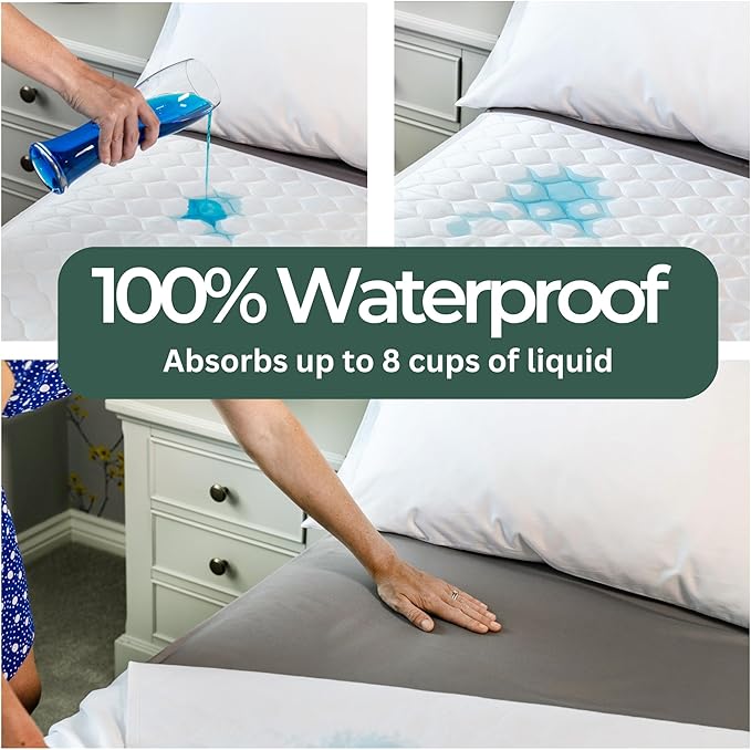 Hygge Sheets®️ Organic Washable Incontinence Bed Pads with Tucks - 100% Waterproof Reusable Mattress Protector Underpads - Rayon derived from Bamboo - King