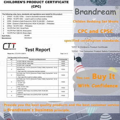 Brandream Boys Space Astronaut Bedding Kids Bedding Sets Queen Size Grey 100% Cotton Duvet Cover Sets Reversible Zipper Closure(No Comforter Included)