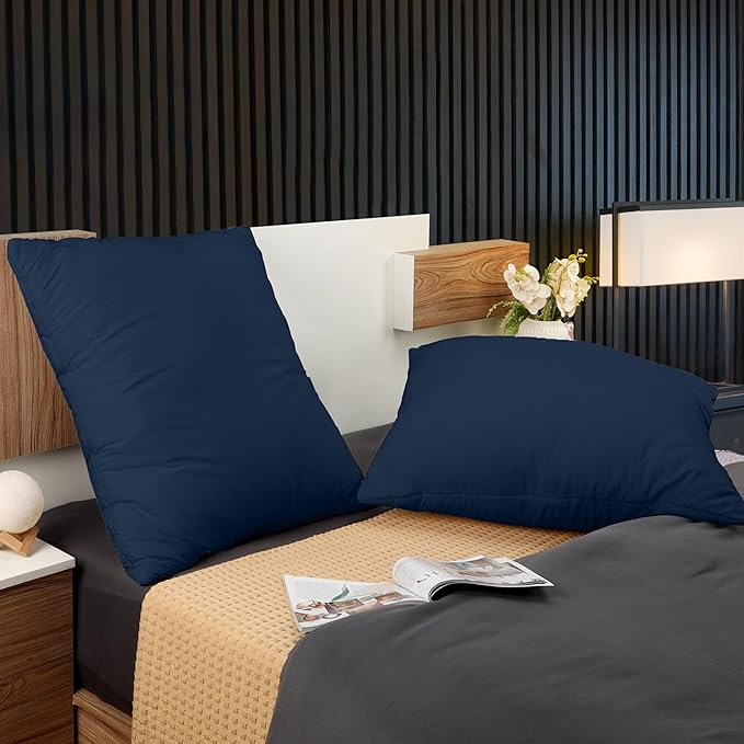 Utopia Bedding 26x26 Pillow Inserts, Set of 2, Navy – Indoor Decorative Throw Pillows for Bed, Sofa & Couch – Soft, Supportive & Fluffy Cushion Inserts