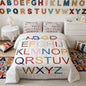 3D Alphabet Comforter Set,Colorful Alphabet Bedding Set for Kids Girls Women,Adults English Comforter,Learning Alphabets Quilted Duvet Set Bedroom Collection Twin Size 2Pcs