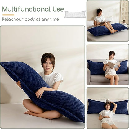 HIGOGOGO Body Pillow for Adults, Thickened Memory Foam Long Bed Pillow, Breathable Full Body Pillow with Removable Pillow Cover (20x54 Inch)
