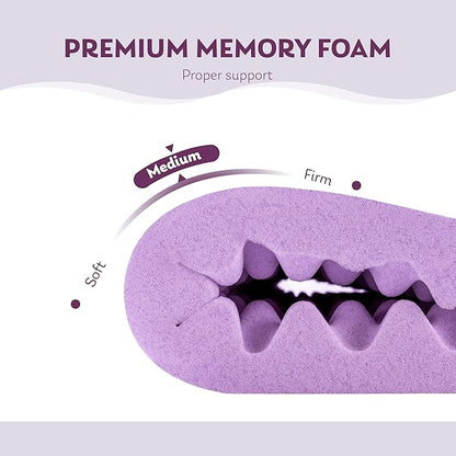 3 Inch Egg Crate Queen Memory Foam Mattress Topper, Lavender Scent Gel Infused Foam Mattress Topper for Pressure Relief, CertiPUR-US Certified Queen Bed Topper, Purple, 60"×80"