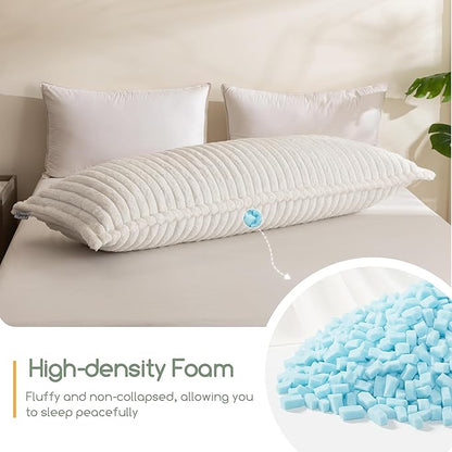 HIGOGOGO Memory Foam Body Pillow, Thickened Large Long Bed Pillow for Adults, Full Body Pillow with Removable Pillow Cover(20x54 Inch)