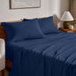 Bare Home Flannel Sheet Set 100% Cotton, Velvety Soft Heavyweight - Double Brushed Flannel - Deep Pocket (Twin, Dark Blue)