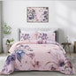 Floral Quilt Set King 3 Pieces Pink Floral Quilt Coverlet Set Soft Microfiber Lightweight Pink Quilted Bedspread for All Season 104"x90"