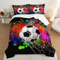 Soccer Bedding Set Queen Size,Sports Comforter Sets for Boys,Football Rushing Out of The Goal Pattern Bedding Sets for Kids Room Decor,Watercolor Tie Dye Bed Comforter Sets with 2 Pillowcases.