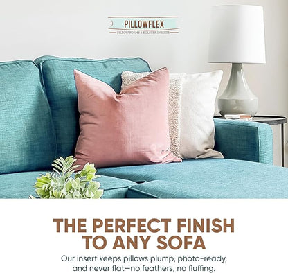 Pillowflex Synthetic Down Pillow Insert - 28x28 Down Alternative, Ultra Soft Large Square European Throw Pillow, Couch Euro Sham, Bed - 1 Decorative Form