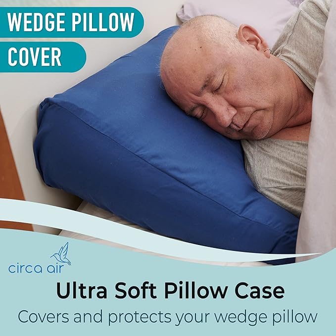 Circa Air Wedge Pillow Cover - Ultra Soft 100% Microfiber Wedge Pillow Case (27x27x8), Zip Cover, Extra Wide Large
